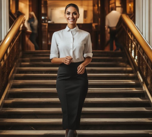 酒店服务员楼梯引客礼仪,细节中的服务温度与专业素养